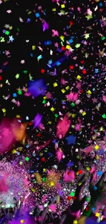 Dynamic wallpaper with vibrant confetti bursting in colorful celebration.