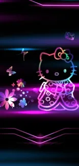 Colorful character with floral design on a black background.