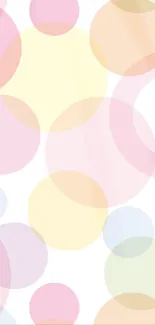 Mobile wallpaper with colorful pastel circles in a soft, abstract pattern.