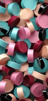 Colorful circular pattern wallpaper with vibrant hues.