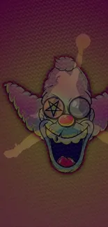 Vibrant cartoon clown wallpaper with playful colors.