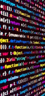 Colorful programming code on a dark background for mobile wallpaper.