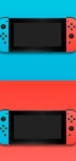 Vibrant Nintendo Switch wallpaper with red and blue colors.