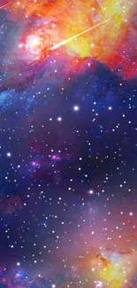 Colorful galaxy wallpaper with stars and nebula.