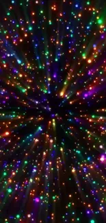 Colorful cosmic light burst wallpaper.
