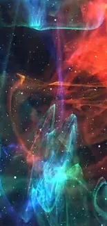 Vibrant cosmic nebula wallpaper with stars.