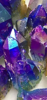 Colorful crystals with vibrant purple and blue hues.