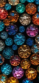 Vibrant crystal pattern with multicolor gems.