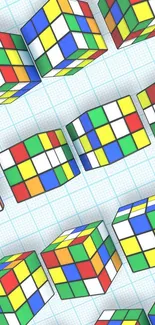 Colorful Rubik's Cube wallpaper with geometric design.