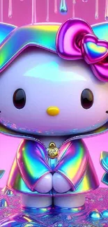Vibrant cartoon character with rainbow colors in a cute digital art style.