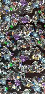 Vibrant diamond and gemstone wallpaper with colorful and sparkling stones.