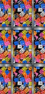 Colorful dice pattern mobile wallpaper.
