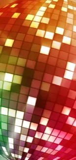 Colorful disco ball with vibrant lights.