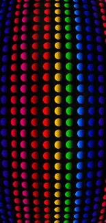 Bright colorful dots on a dark background wallpaper.