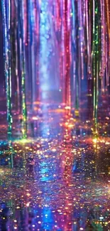 Vibrant dripping paint with sparkles