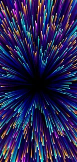 Colorful exploding burst wallpaper with vibrant and dynamic streaks radiating.