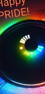 Rainbow eye pride wallpaper with vibrant colors and digital art.