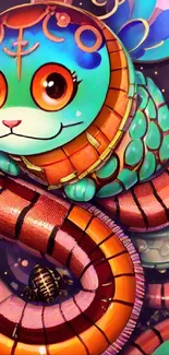 Colorful fantasy animal with vibrant colors and whimsical design.