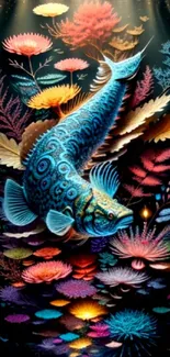 Colorful fish and coral mobile wallpaper displaying vibrant underwater scene.