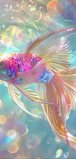 Colorful fantasy fish swimming in vibrant waters.