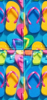 Multicolored flip flops mobile wallpaper.
