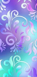 Colorful floral gradient wallpaper design