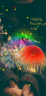 Vibrant fireworks and sparklers for Fourth of July celebration wallpaper.