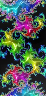 Colorful fractal art wallpaper with intricate patterns.