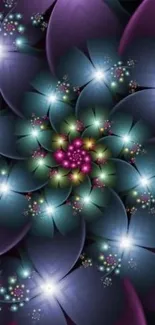 Colorful fractal flower wallpaper with vibrant design.