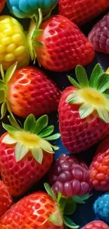Vibrant and colorful candy-like fruit mobile wallpaper.