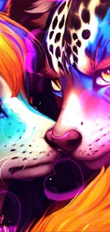 Colorful furry art wallpaper featuring fantasy creatures.