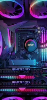 Vibrant RGB gaming computer setup