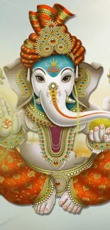 Vibrant and artistic Ganesh wallpaper art.