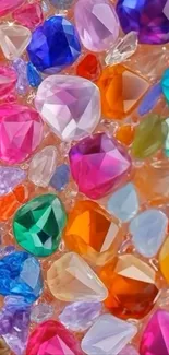 Vivid abstract gemstones in a colorful cluster.