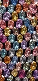 Colorful variety of sparkling gemstones in a close-up view.