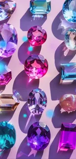 Colorful gemstones wallpaper with vibrant shades.