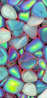 Vibrant iridescent stones in an abstract pattern.