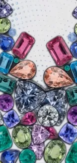 Colorful gemstones arranged in a vibrant pattern.
