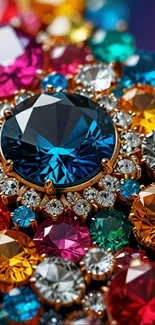 Mobile wallpaper featuring colorful and vibrant gemstones in various hues.