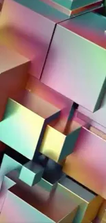 Colorful 3D geometric blocks pattern