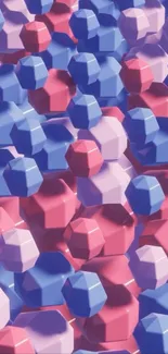 Colorful 3D geometric shapes wallpaper