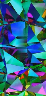 Colorful geometric abstract art with prism-like pattern.