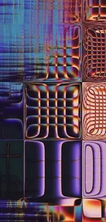Vivid geometric abstract wallpaper with bold patterns and colors.