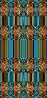 Colorful geometric abstract art wallpaper with intricate patterns and bold design.