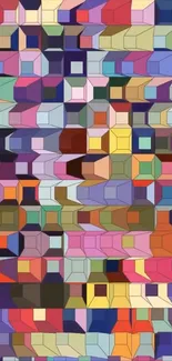 Vibrant abstract geometric cube pattern in multicolor