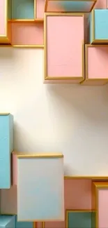 Colorful geometric boxes with pastel shades