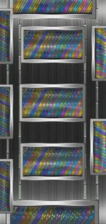 Vibrant geometric metallic pattern wallpaper for mobile devices.