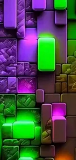 Colorful geometric abstract wallpaper with vibrant patterns.