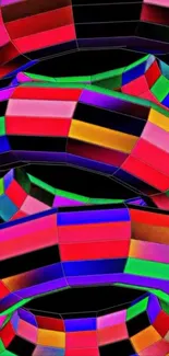 Vibrant geometric pattern with colorful blocks.