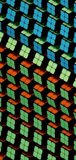 Colorful geometric pattern design wallpaper.
